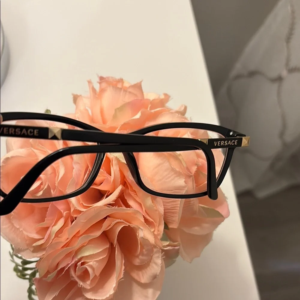 Versace Black and Gold Women's Glasses - Picture 3 of 5
